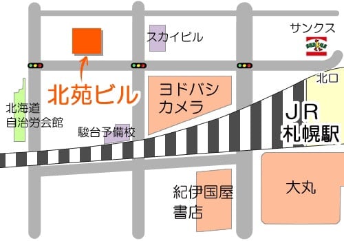 イラスト：札幌チャレンジド周辺の地図